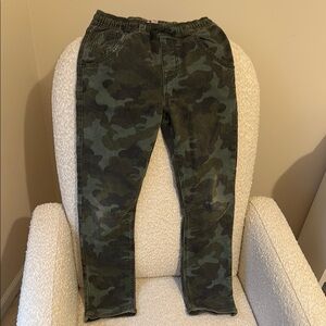 Cat & Jack Boys Camo Denim Joggers Drawstring Waist Size 12 Pull-On Pants